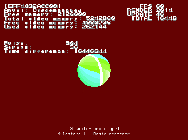 A stripified sphere with debug information