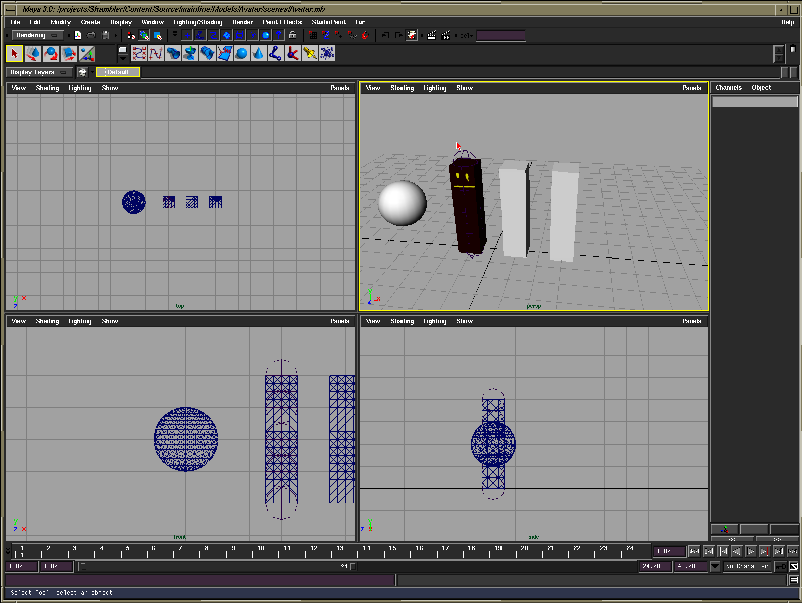 Basic scene in Maya