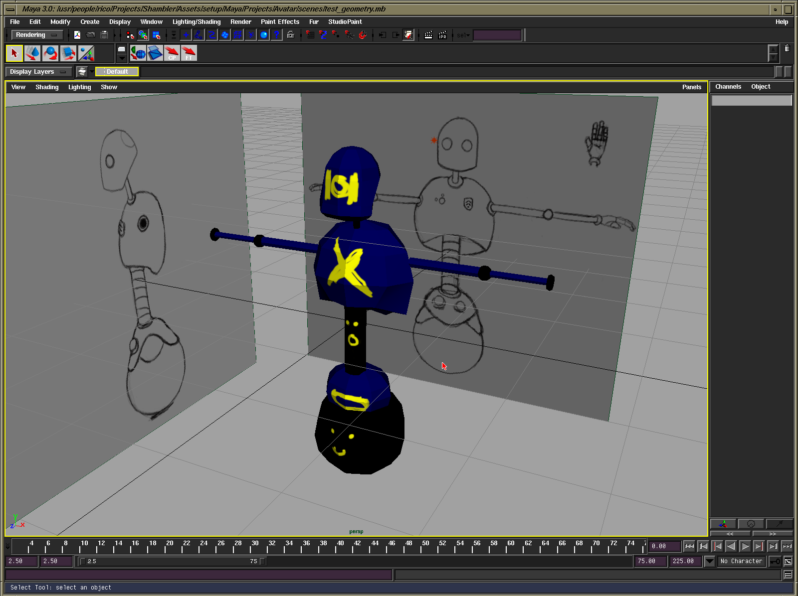 Robby the robot in Maya